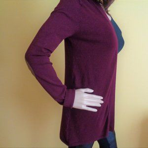 The Limited XS berry colored open cardigan